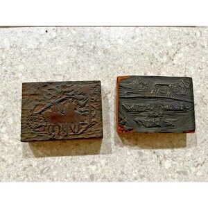 Vintage Printing Letterpress Printer Type Block  GRUMBACHER horse ranch Betts 2